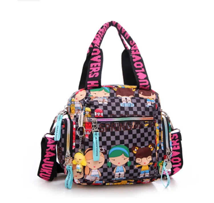 New Woman Cowboy Bag Candy Color Cute Shoulder Bag Girl Harajuku Baby Handbag 2026 Multi-functional Oxford Cloth Messenger Bag