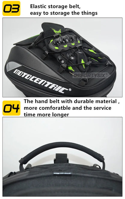 Motocentric Waterproof Motorcycle Tail Bag Multifunction Motorcycle Rear Seat Bag High Capacity Motorcycle Bag Rider Backpack