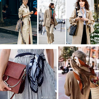 Spring and summer NEW Luxury Brand 90x90cm Silk Square Scarf Women Tie Hairband Cat printed Scarves Female Foulard scarf stores