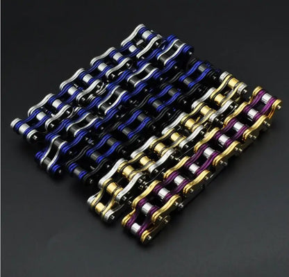 Punk Men's Orange Bicycle Bike Bracelets & Bangles Black Motorcycle Chain Bracelet Men Women Stainless Steel Biker Wrist Jewelry
