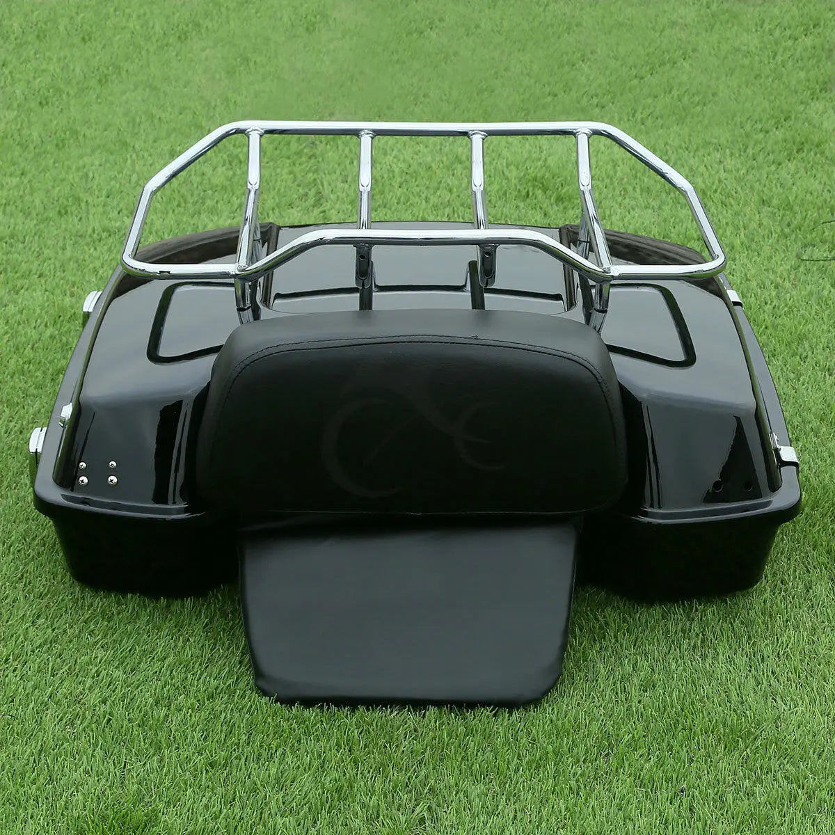 Motorcycle 5.5" Razor Trunk +Top Rack & Backrest For Harley Touring  Road King Street Electra Glide 1997-2013 2012
