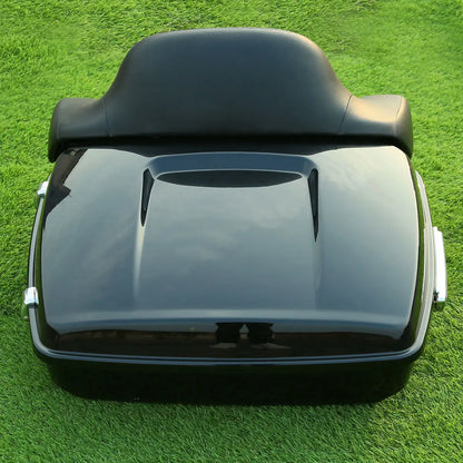Motorcycle Chopped Trunk + Backrest Pad For Harley Touring  Electra Road King Road Glide Street Glide 2014-2025