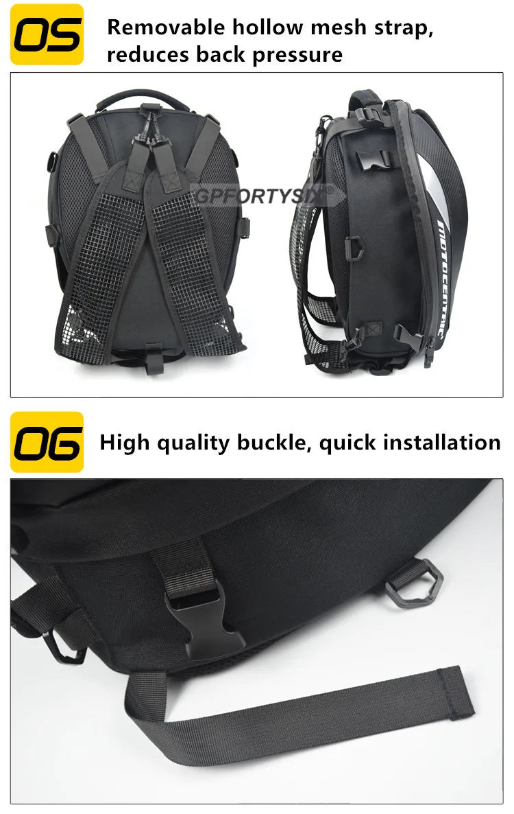 Motocentric Waterproof Motorcycle Tail Bag Multifunction Motorcycle Rear Seat Bag High Capacity Motorcycle Bag Rider Backpack