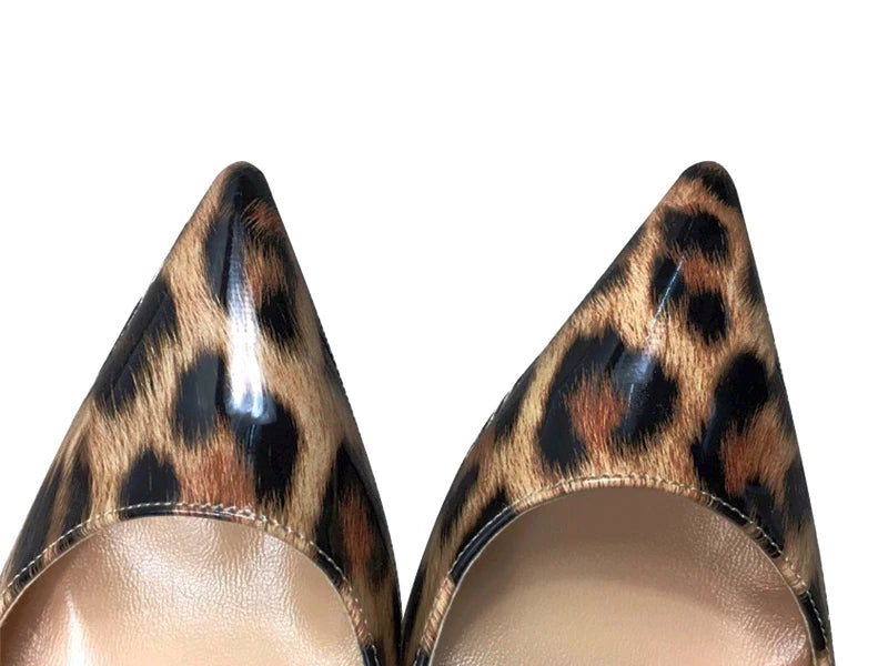 Leopard Print Sexy Women Pumps Shoes Women High Heels Pointed Toe Wedding Shoes 12cm Chaussure Femme QP023 ROVICIYA