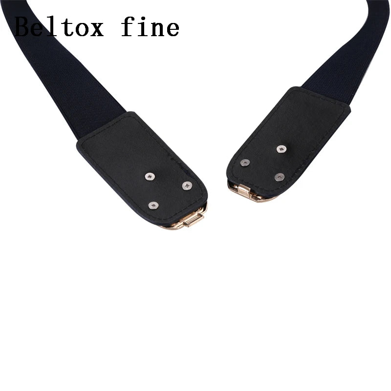 Fashion Thick PU Leather Elastic Wide Belts for Women Stretch Waist Dress Plus Size