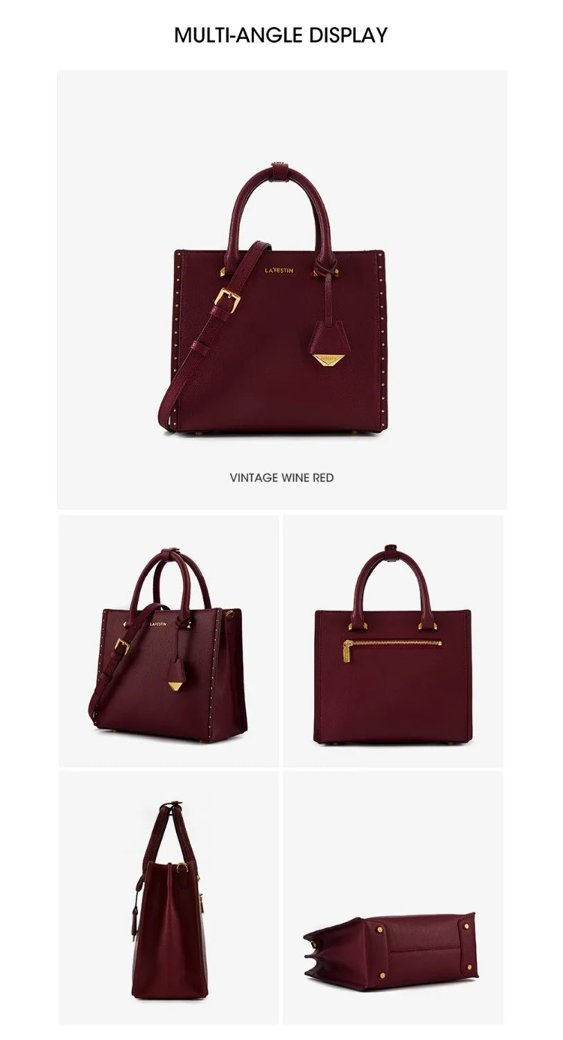 LA FESTIN New Women Leather Tote Bags Luxury Multifunctional Versatile Ladies Fashion Shoulder Crossbody Designer Handbag