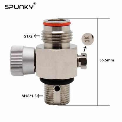 Paintball CO2 Tank Valve with On/Off Thread M18X1.5