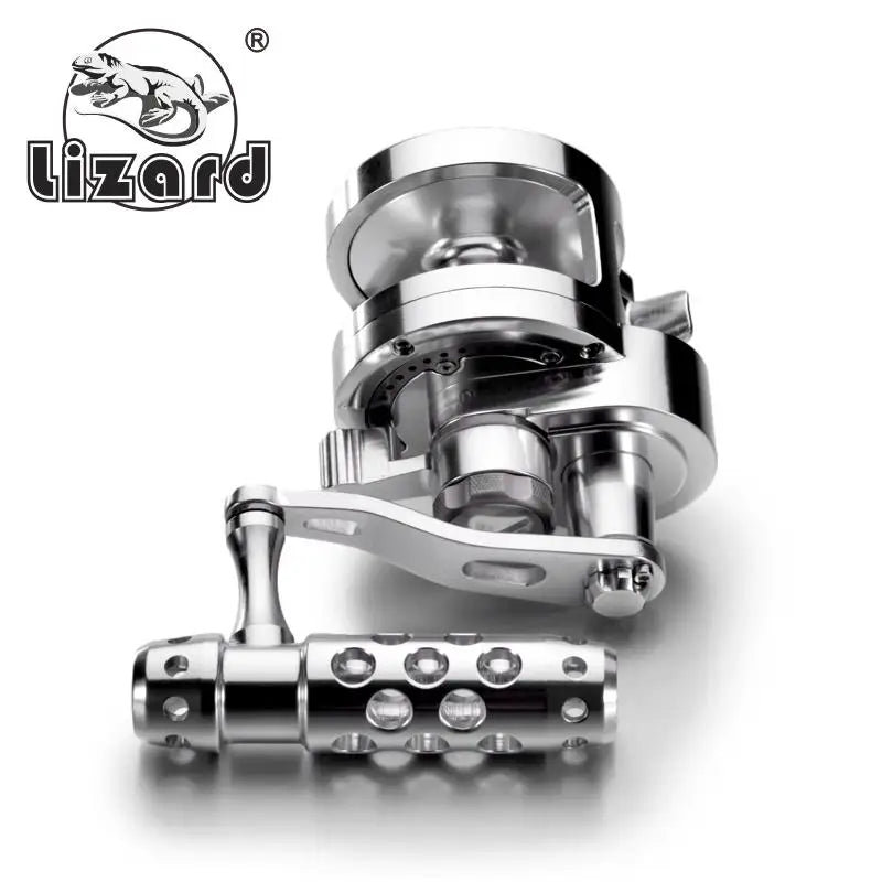 Lizard Fishing CNC Aluminium Body Jigging Reel 26kg Drage Power Deep Spool Sea Saltwater Trolling Fishing Reel Trolling Reel