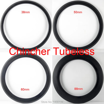 2Pcs New U shape 700C 38 50 60 88mm Road bike 3K UD full carbon fibre bicycle wheels carbon clincher tubeless rims 25mm width