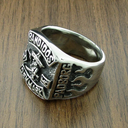 Punk 316L Stainless Steel Bandidos Denmark MEX Ring for Mexican Rings Jewelry