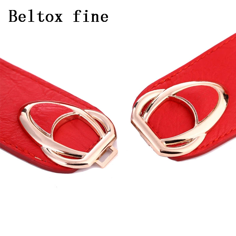 Fashion Thick PU Leather Elastic Wide Belts for Women Stretch Waist Dress Plus Size