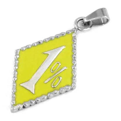 Wholesale Black Red Blue Yellow One Percent Pendant Stainless Steel Jewelry Classic 1% ER Biker Mens Women Pendant SWP0063A