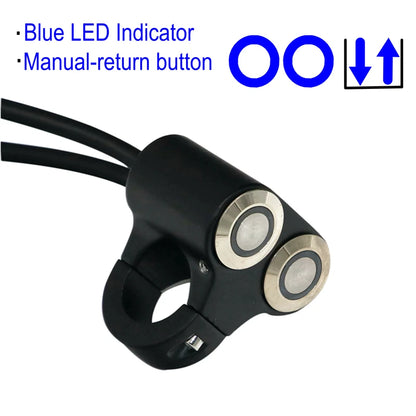 LMoDri 22mm Handlebar Motorcycle Switches ATV Scooter Headlight Hazard Brake Fog Light Switch ON-OFF Aluminum With Indicator DIY