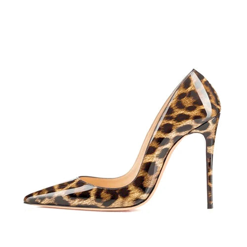 Leopard Print Sexy Women Pumps Shoes Women High Heels Pointed Toe Wedding Shoes 12cm Chaussure Femme QP023 ROVICIYA
