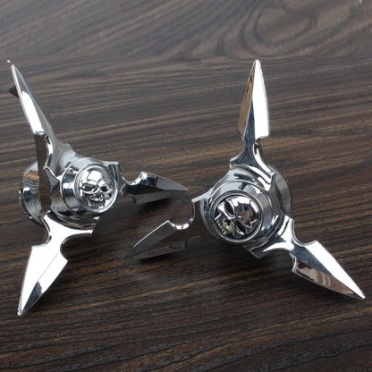 Motorcycle Chrome Skull Spun Blade Axle Caps Cover Front Axle Nut Covers For Harley Sportster Dyna Softail V-Rod Plastic