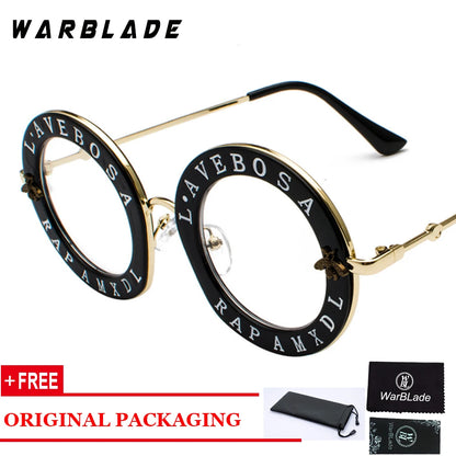 2020 Men Women Black Retro Round Sunglasses English Letters Little Bee Brand Glasses Designer Fashion Male Female Oculos De Sol