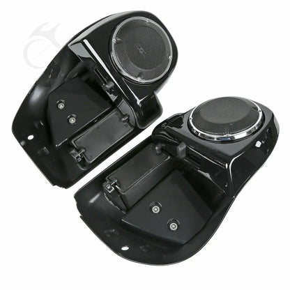 Motorcycle Lower Vented Leg Fairing + 6.5" Speakers W/ Grills For Harley Touring Electra Glide Road King Street Glide 2014-2024