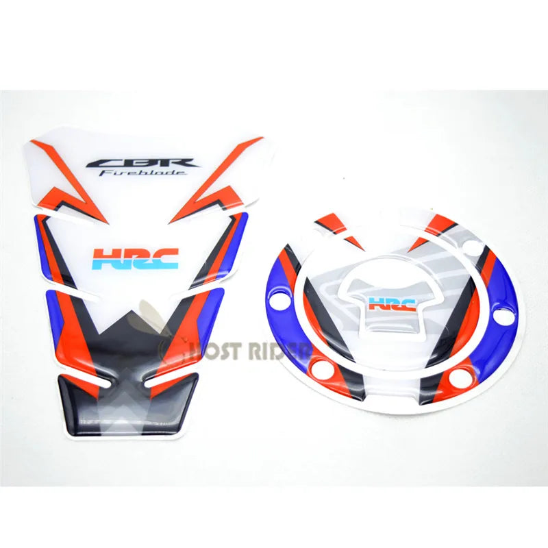 Motorcycle Chrome CBR HRC Decal Fuel Tank Cap Cover Sticker Pad For Honda CBR600RR CBR1000RR REPSOL CBR900 CBR929 CBR954 CBR250