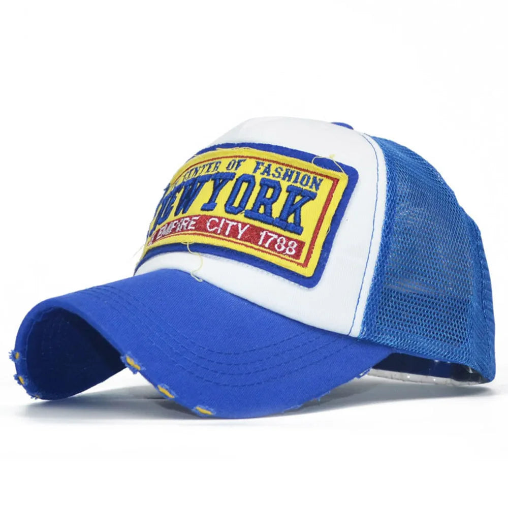 FS Summer Mesh Trucker Hats Blue Baseball Cap For Men Women Outdoor Sports Golf Hat Street Snapback Hip Hop Caps Bone Masculino
