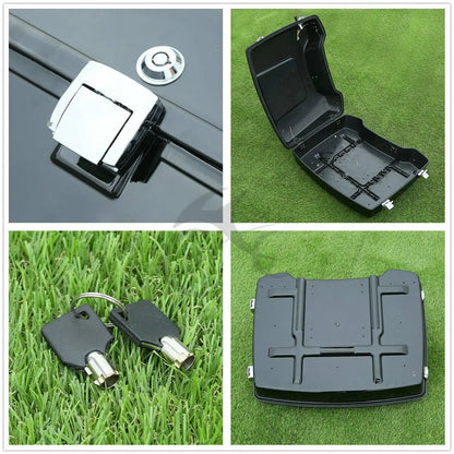 Motorcycle 5.5" Razor Trunk +Top Rack & Backrest For Harley Touring  Road King Street Electra Glide 1997-2013 2012