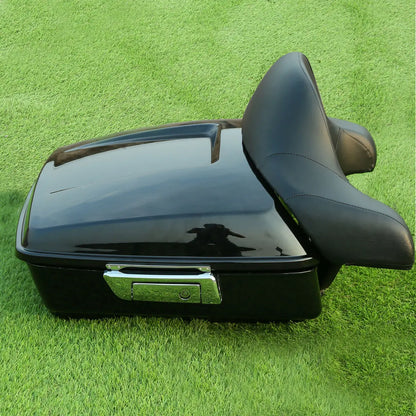 Motorcycle Chopped Trunk + Backrest Pad For Harley Touring  Electra Road King Road Glide Street Glide 2014-2025