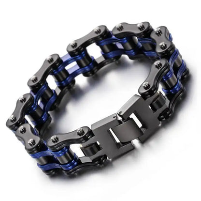 Punk Men's Orange Bicycle Bike Bracelets & Bangles Black Motorcycle Chain Bracelet Men Women Stainless Steel Biker Wrist Jewelry