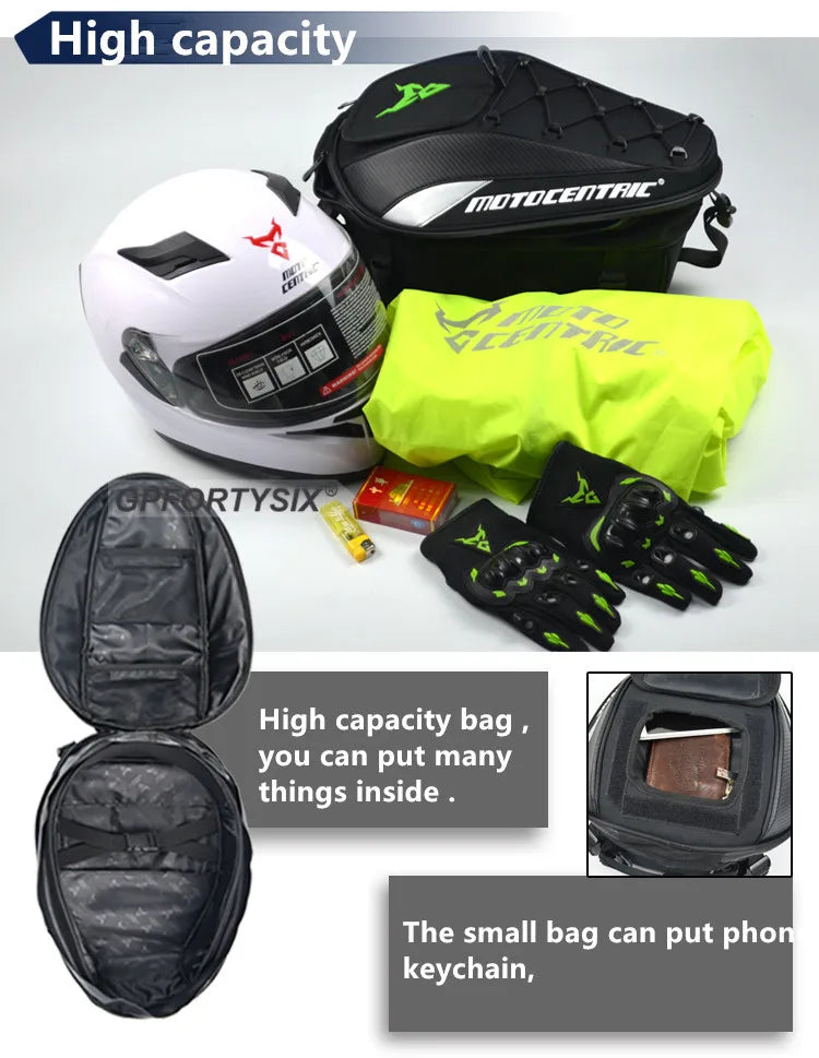 Motocentric Waterproof Motorcycle Tail Bag Multifunction Motorcycle Rear Seat Bag High Capacity Motorcycle Bag Rider Backpack
