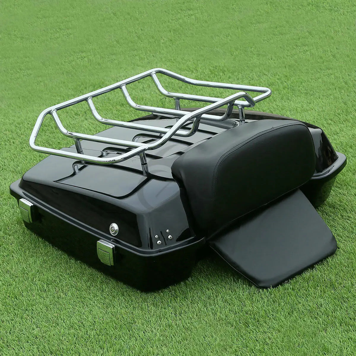 Motorcycle 5.5" Razor Trunk +Top Rack & Backrest For Harley Touring  Road King Street Electra Glide 1997-2013 2012