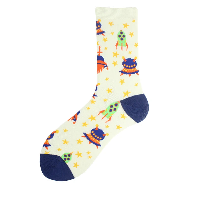 Animal Pug Elephant Lionu Funny Socks Men Chili Hamburg Pizza Crew Socks Harajuk Novelty Gift Sokken Unisex Skateboard Socks