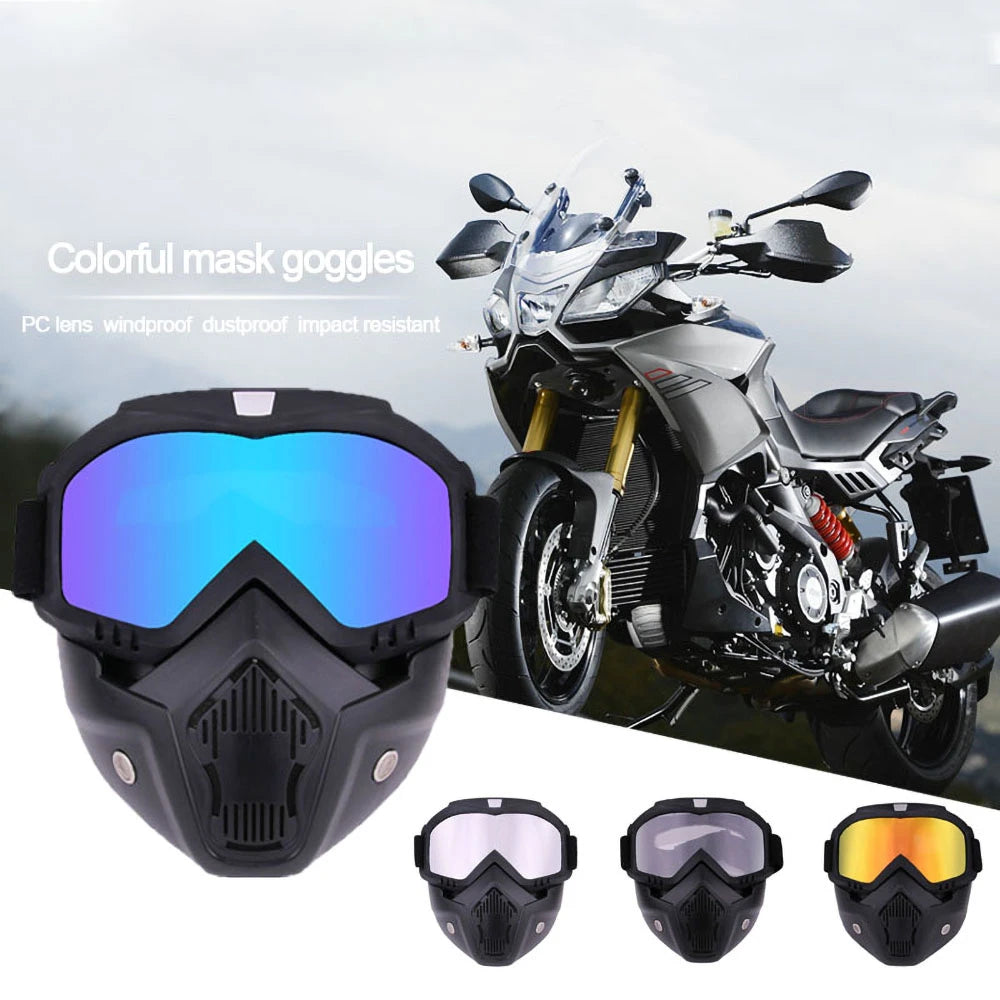 Protective Motorcycle Face Mask Removable Full Face Tactical Motorcycle Helmet Goggles Riding Motocross Glasses Moto Accessories