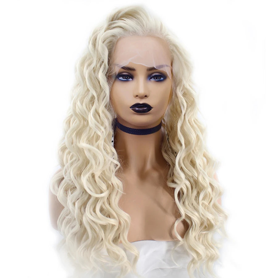 Imstyle Synthetic Lace Front Wigs Long Black Curly Wigs For Women Lace Wig Heat Resistant Fiber Natural Hair Wig