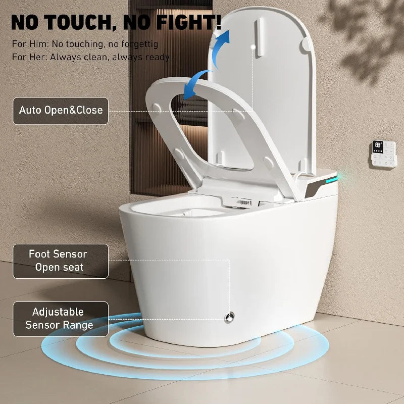 US Lock Stock Smart Toilets Bowl Electric Bidet Onirap Automatic Flushing Commode Heated Seat Ceramic Smart Toilets