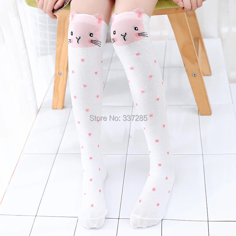 Children warmer ankle short lovely socks Cartoon Cute Kids Girl Knee High Socks infant cotton Baby Animal Over Knee Socks girls