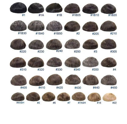 Hot Selling Men's Toupee Hair System Wig Ready to Ship Silk Base with Poly Perimeter Indian Hair for Bald Men