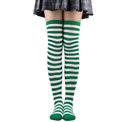 Womens Striped Thigh High Stockings Ladies Girls Black White pink Long Over Above Knee Socks femboy Cosplay Lolita Harajuku Y2k