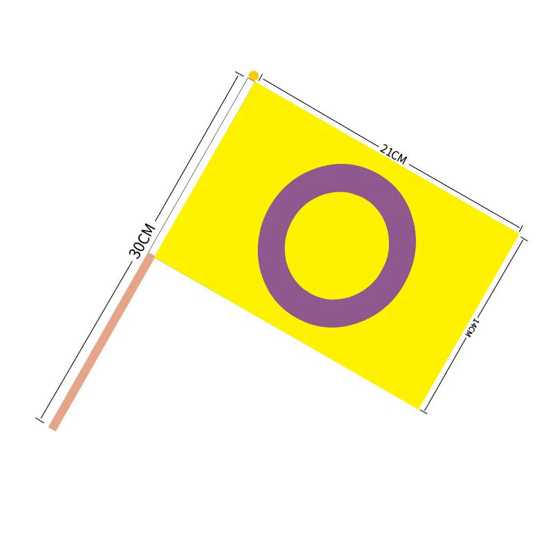 Aerxrbrae Custom Hand Flag 100Pcs 14*21Cm Plastic Stick Rainbow Gay Lesbian Homosexual Bisexual Pride Banner