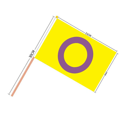 Aerxrbrae Custom Hand Flag 100Pcs 14*21Cm Plastic Stick Rainbow Gay Lesbian Homosexual Bisexual Pride Banner