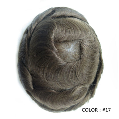 Full Swiss Lace base Blonde Hair toupee for Men indian remy hair Bleached Knots  Natural Hairline hair System for Man