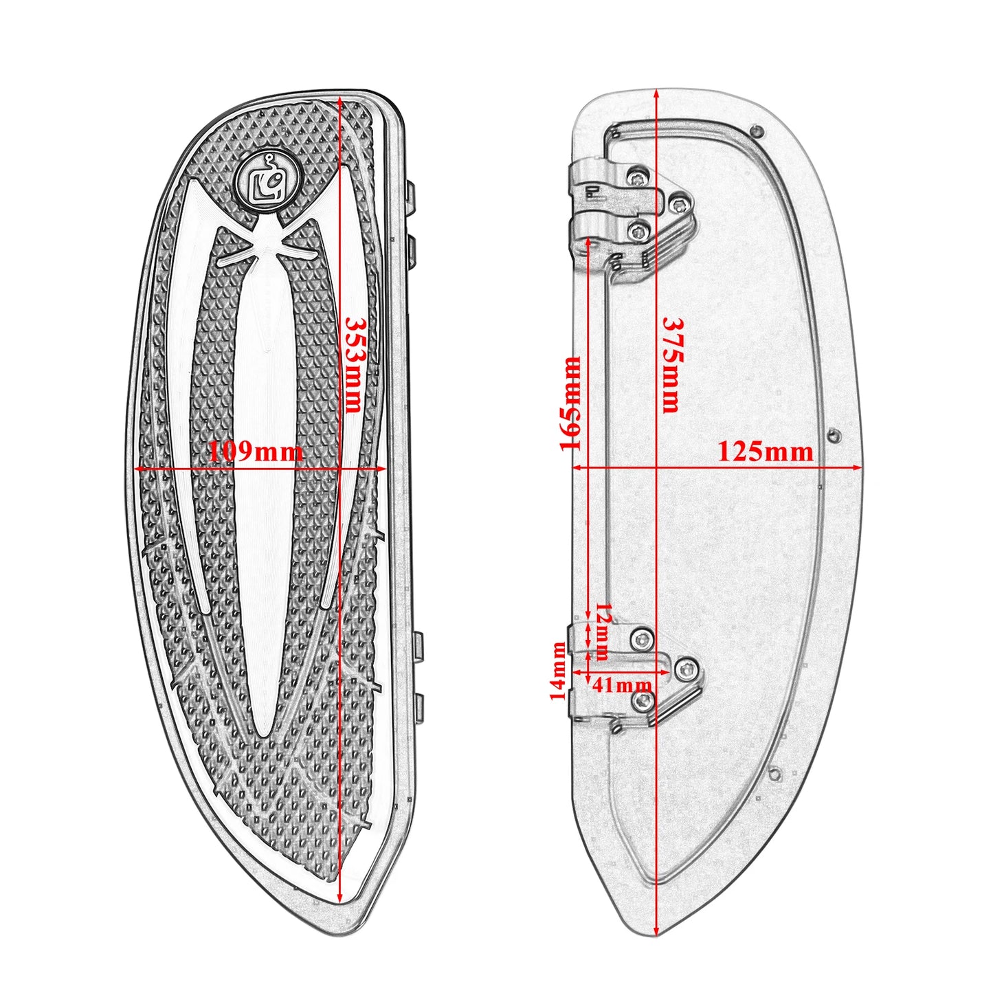 1 Pair Front Floorboards Foot Pegs Footrest Footboard For Harley FLD Dyna 2012 2013 2014 2015 2016 Motorcycle Aluminum