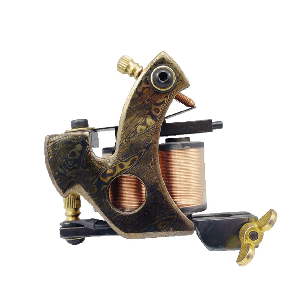 Damascus Tattoo machine  tattoo machine gun handmade machine liner shader 10 wraps tattoo