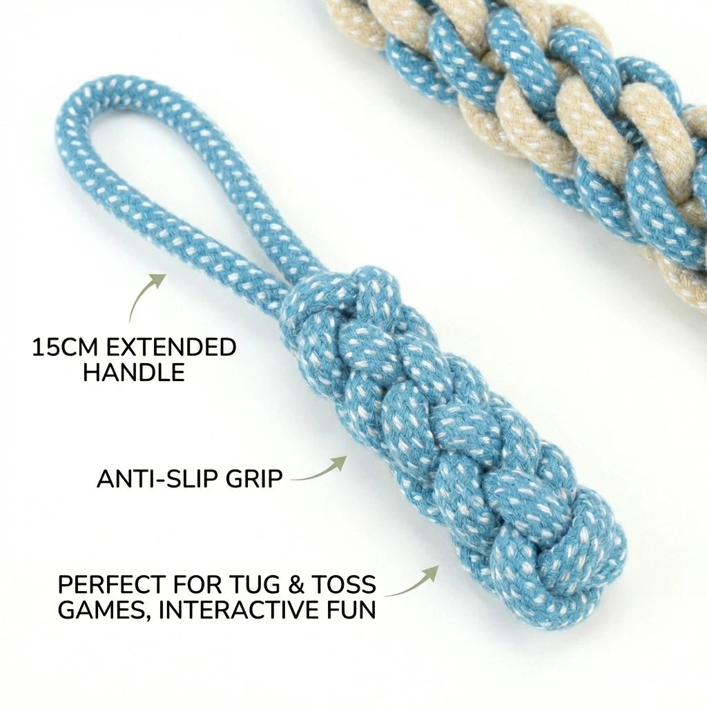 Knitted Hard Rope Dog Toy - Interactive Pet Chewing Cotton Rope for Walking and Outdoor Training Style