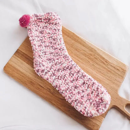 1 pair New fashion Harajuku fashion women Cake funny kawaii socks coral velvet cake floor socks chrysanthemum yarn sleep socks