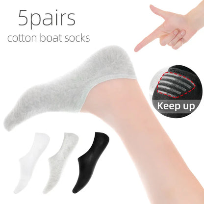 5 pairs of boys girls children  soft invisible socks low  casual cotton leisure sailing anti-skid stealth non-display