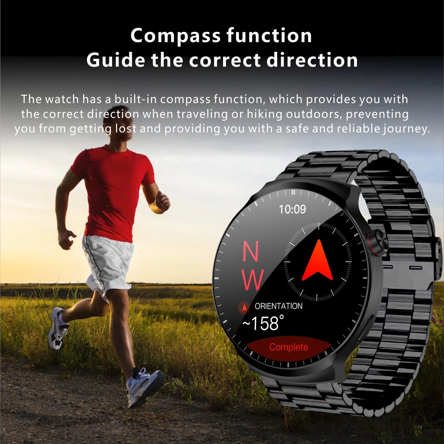 S80 MAX Men's Smart Watch 1.9inch Screen BT Call Wireless Charging Waterproof Sports Modes Blood Pressure NFC Smartwatch