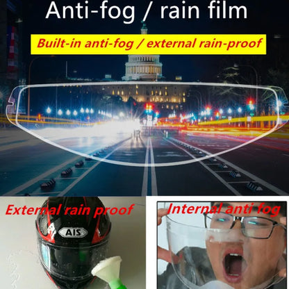 Universal Helmet Clear Rainproof Film Anti-Fog Film Helmet Lens Nano Coating Sticker Motorcycle Rainy Safety Driving Accessories