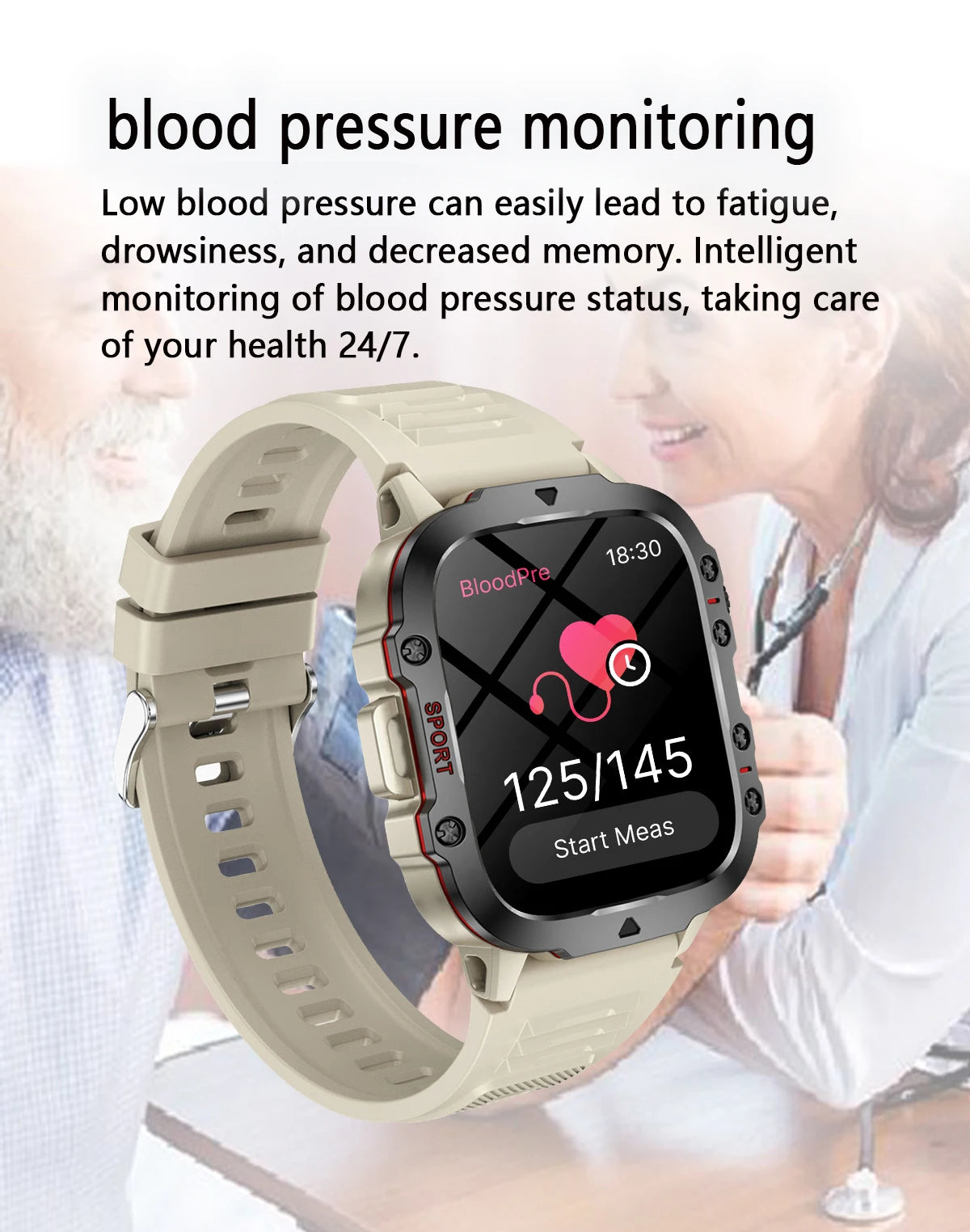 VALDUS 1.81 Inch Screen Support Sedentary Reminder Alarm Clock Reminder Low Power Smart Watch Calculator H19 Smart Watch