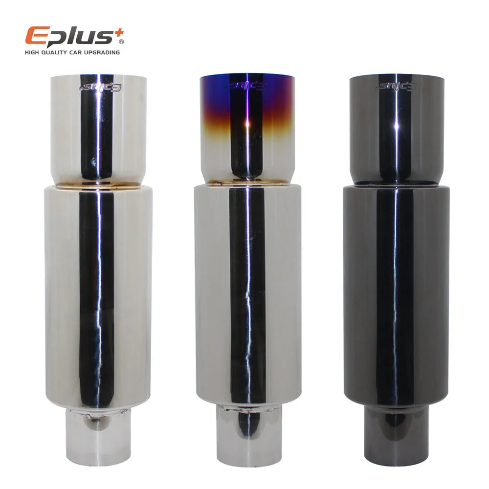 EPLUS Car&Motorcycle Exhaust Pipe Muffler Tail Pipe Universal High Quality Stainless Steel 51 57 63MM Exhaust End Output 89MM