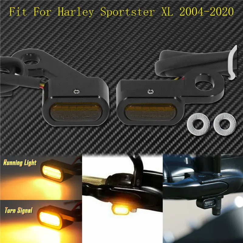 Motorcycle LED E Mark Turn Signal Light Indicator Mini Running Lamp For Harley Softail Touring Sportster XL 883 1200 FLHX Fatboy