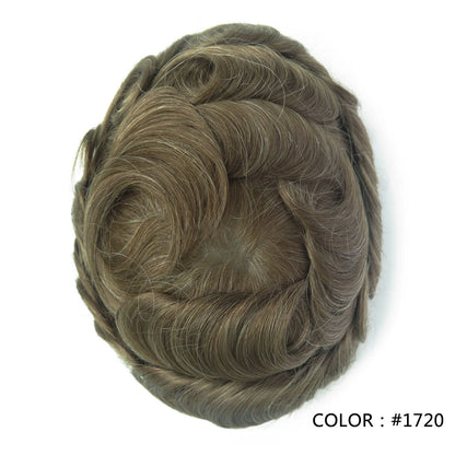 Full Swiss Lace base Blonde Hair toupee for Men indian remy hair Bleached Knots  Natural Hairline hair System for Man