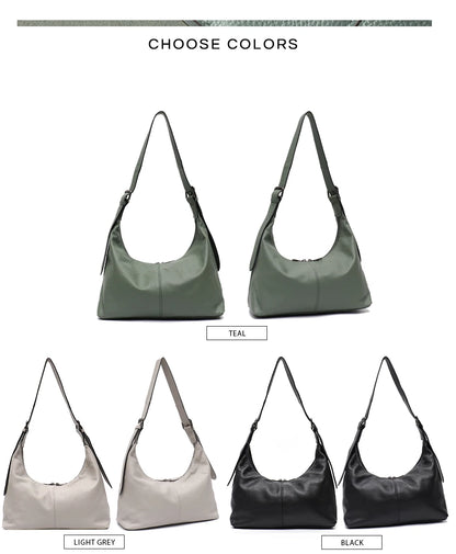 SC Luxury Women Cowhide Crossbody Bag Large Casual Shoulder Purse Wide Strap Handbag Female Daily 100% Genuine Leather Hobo Sack